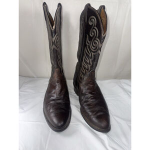 Tony Lama Teju lizard Exotics Collection Leather Western Boots 10.5 D